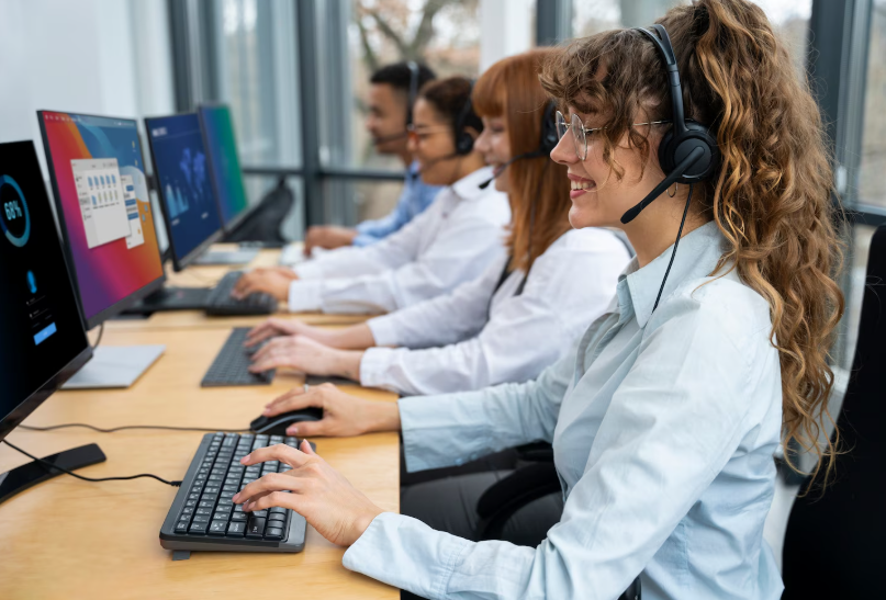 professional call center team